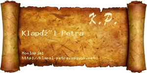 Klapál Petra névjegykártya